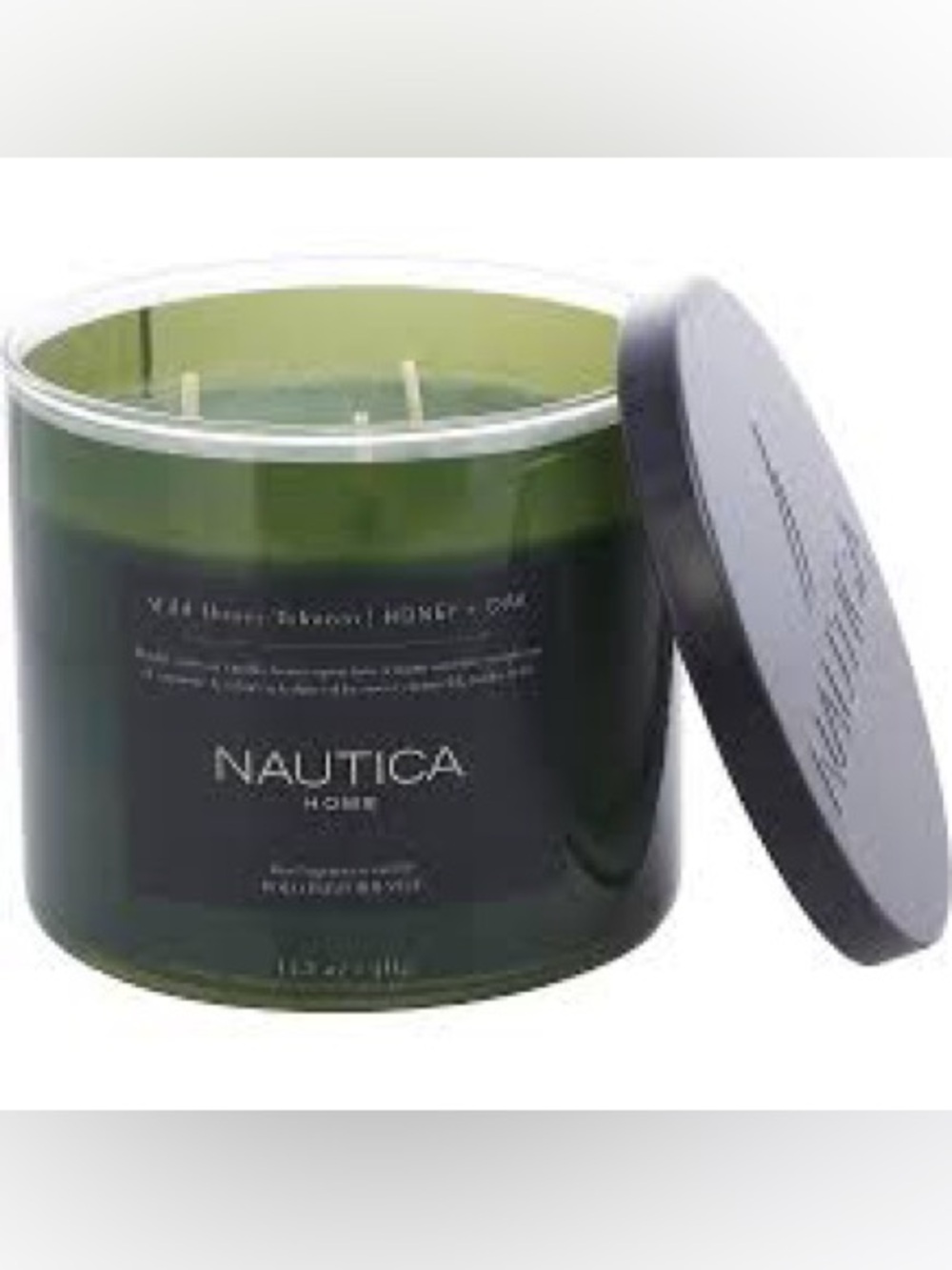 Nautica 3-wick Wild Honey Vanilla Amber masculine candle new - Picture 4 of 5